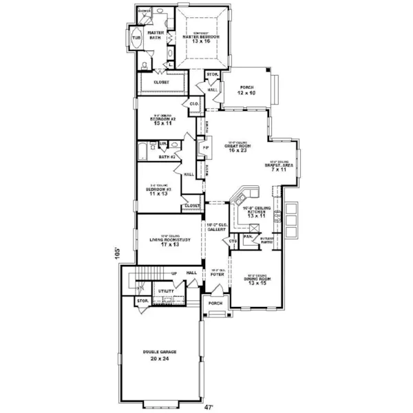 Country House Plan First Floor - Montauk Spring Cottage Home 087D-0782 - Shop House Plans and More