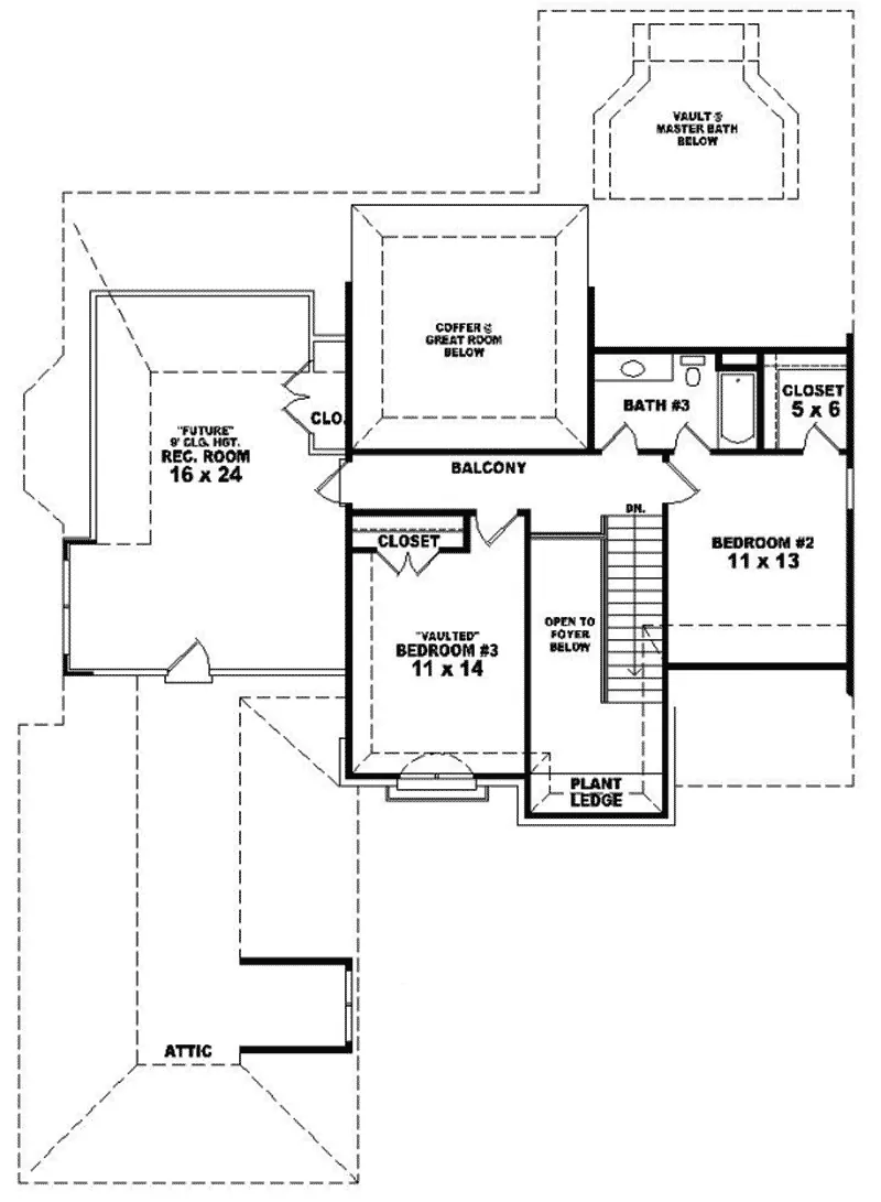 Country French House Plan Second Floor - Rhinegarten European Home 087D-0785 - Shop House Plans and More