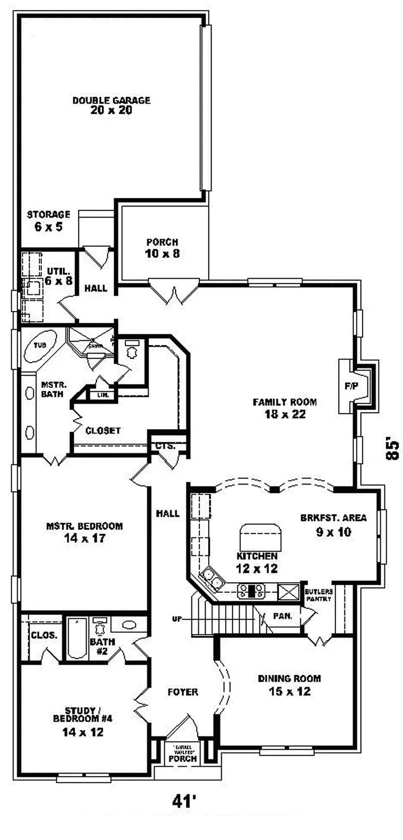 Country House Plan First Floor - Trafalgar English Tudor Home 087D-0789 - Shop House Plans and More