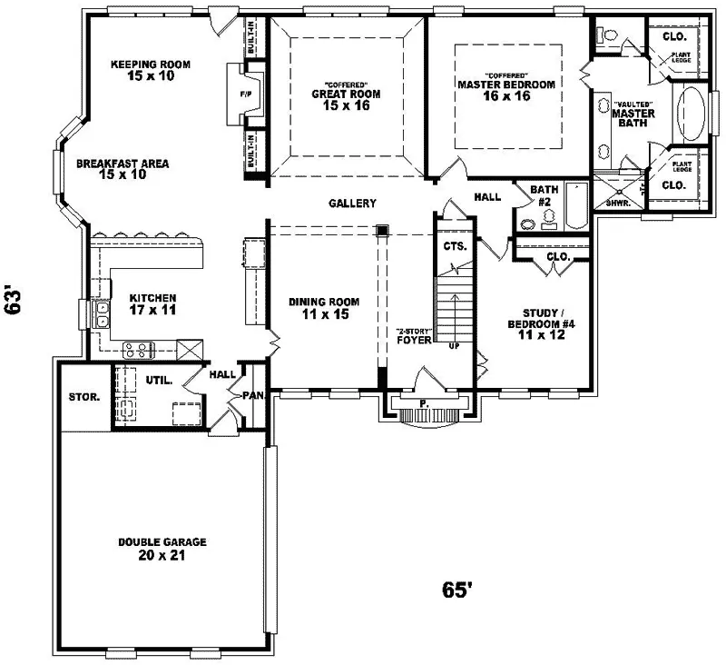 Traditional House Plan First Floor - Sunny Glen Georgian Home 087D-0798 - Shop House Plans and More
