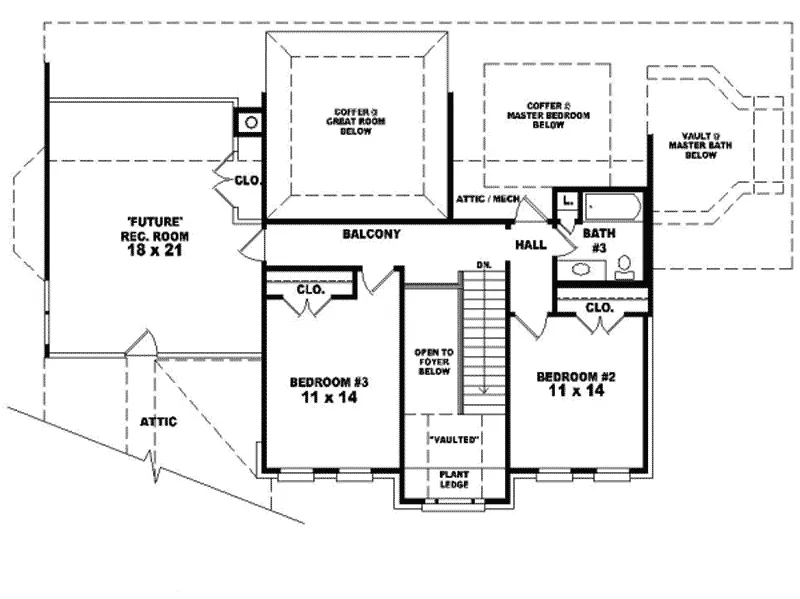 Southern House Plan Second Floor - Sunny Glen Georgian Home 087D-0798 - Shop House Plans and More