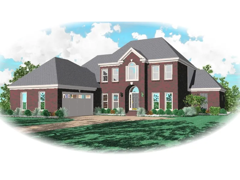 Traditional House Plan Front of Home - Sunny Glen Georgian Home 087D-0798 - Shop House Plans and More