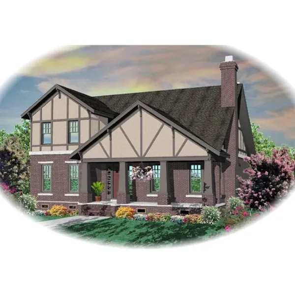 Craftsman House Plan Front of Home - Sunbridge Tudor Style Home 087D-0804 - Shop House Plans and More