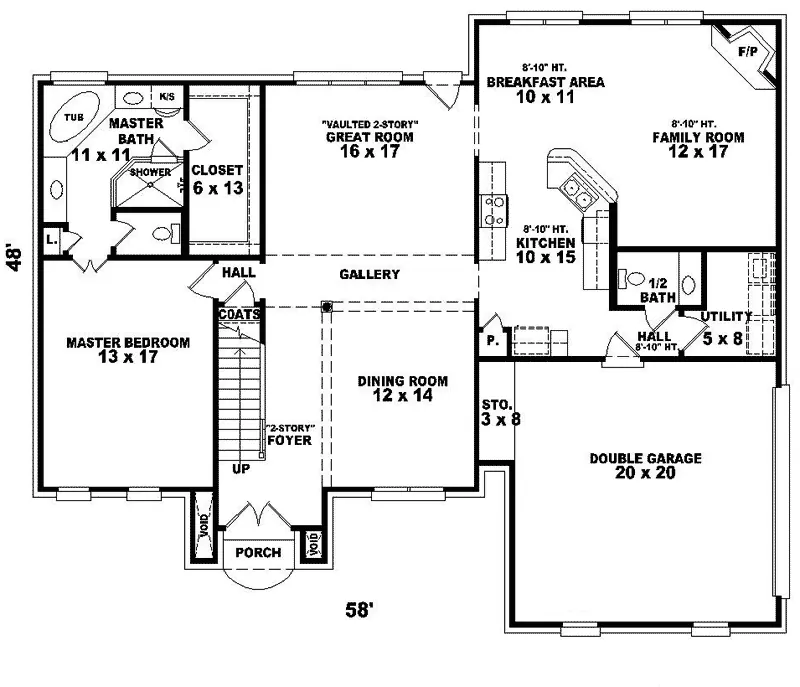 Country House Plan First Floor - Simpson Terrace Traditional Home 087D-0806 - Shop House Plans and More