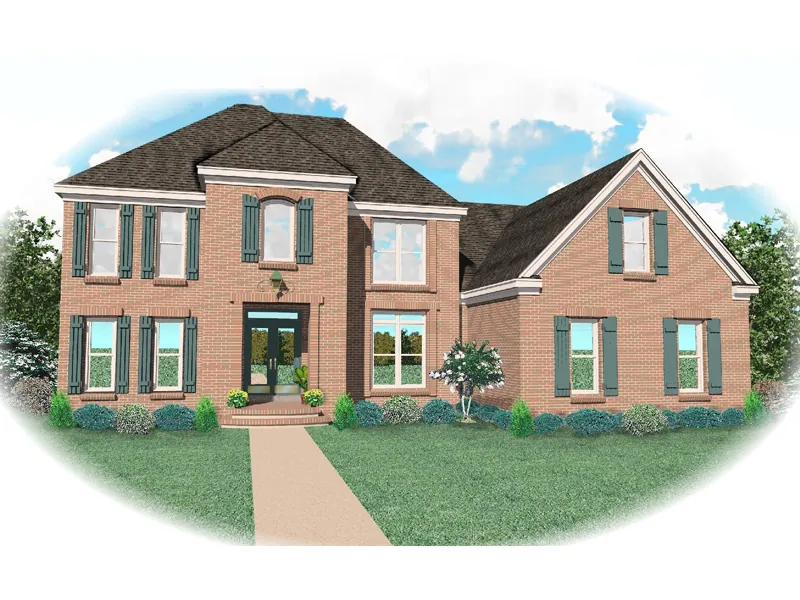 Traditional House Plan Front of Home - Simpson Terrace Traditional Home 087D-0806 - Shop House Plans and More