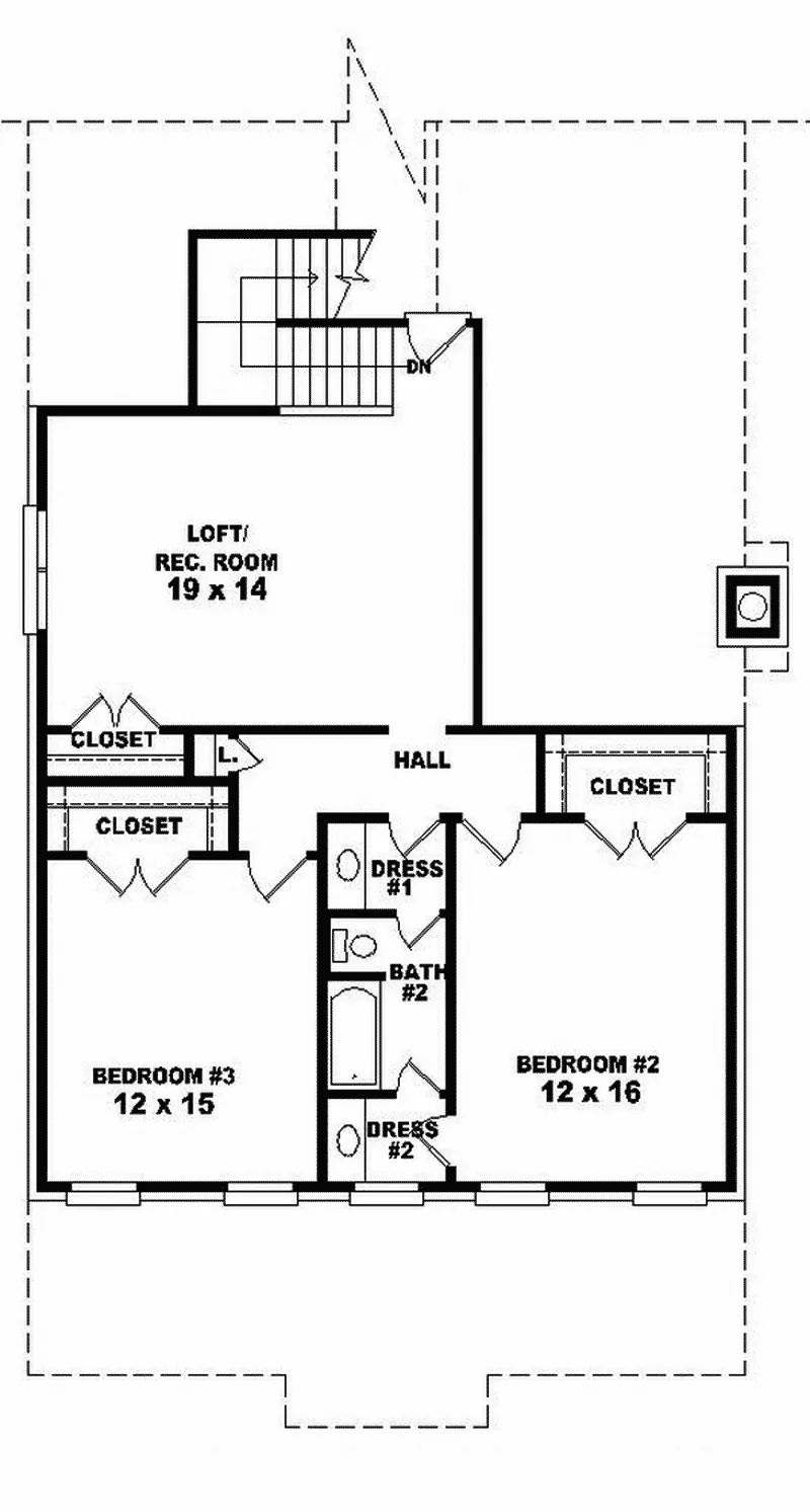 Lake House Plan Second Floor - Howard Lake Narrow Lot Home 087D-0808 - Search House Plans and More