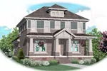 Lake House Plan Front of Home - Howard Lake Narrow Lot Home 087D-0808 - Search House Plans and More