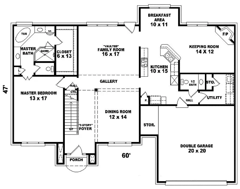 Country House Plan First Floor - Coquina Crossing Two-Story Home 087D-0809 - Search House Plans and More