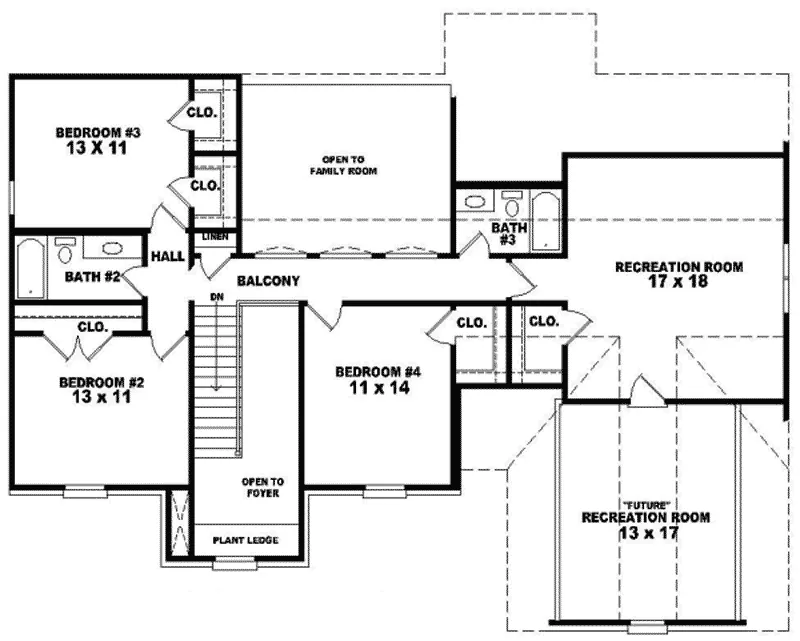 Colonial House Plan Second Floor - Coquina Crossing Two-Story Home 087D-0809 - Search House Plans and More