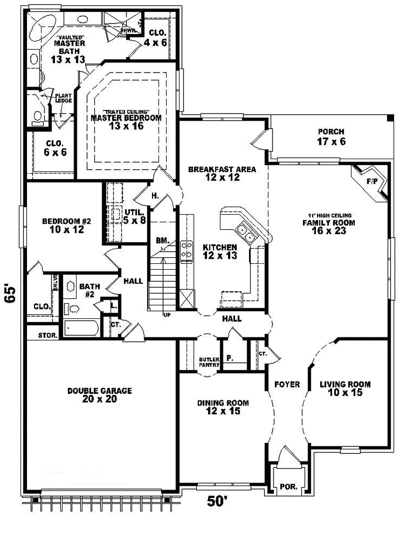 Southern House Plan First Floor - Kimberly Traditional Home 087D-0811 - Search House Plans and More