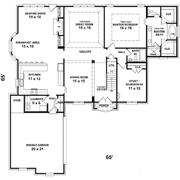 Greek Revival House Plan First Floor - Eastway European Style Home 087D-0814 - Search House Plans and More