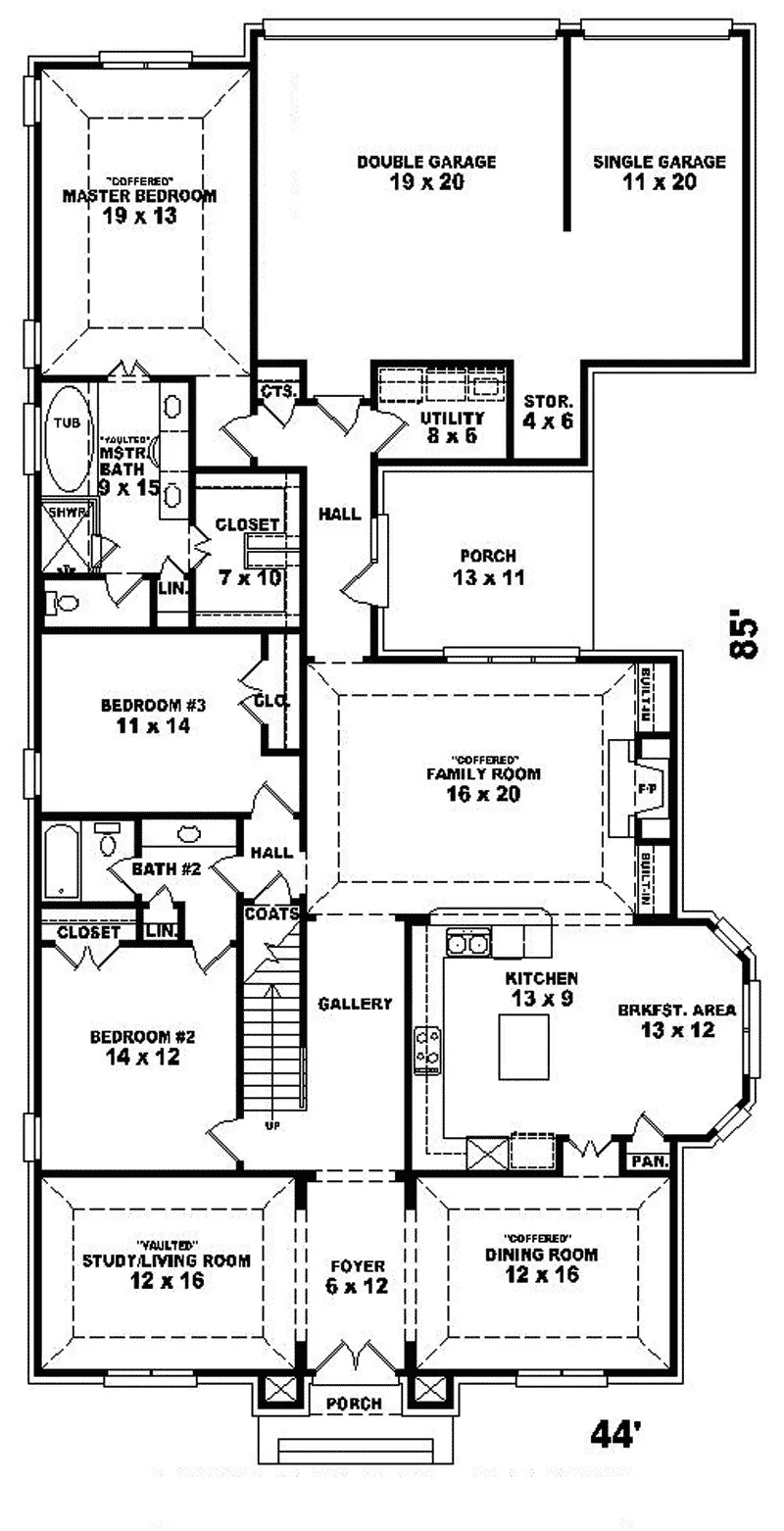 European House Plan First Floor - Elmtree Modern Home 087D-0818 - Search House Plans and More