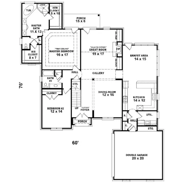 Southern House Plan First Floor - Higgins European Home 087D-0819 - Search House Plans and More