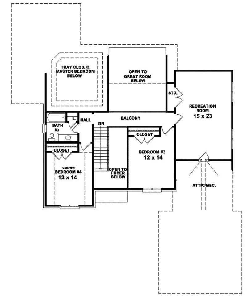 Country French House Plan Second Floor - Higgins European Home 087D-0819 - Search House Plans and More
