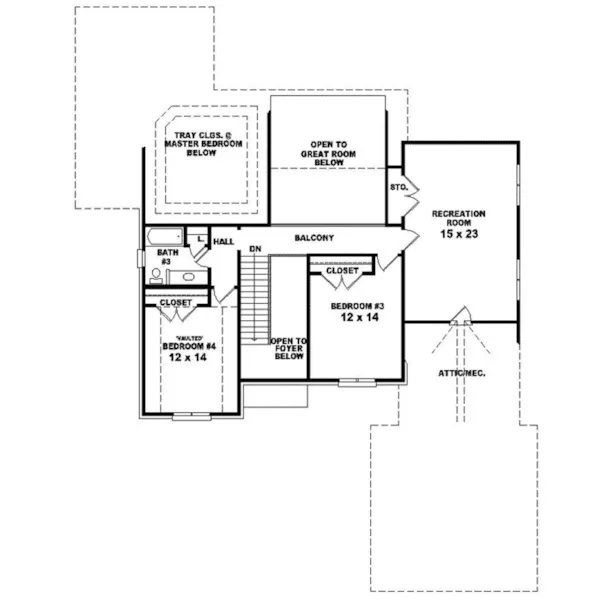 Southern House Plan Second Floor - Higgins European Home 087D-0819 - Search House Plans and More