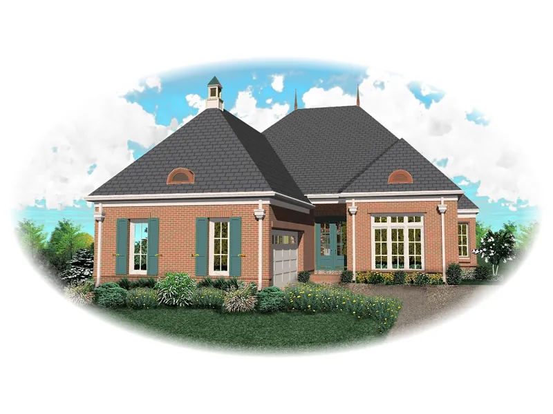Luxury House Plan Front of Home - Wilcox Hill European Ranch Home 087D-0821 - Shop House Plans and More