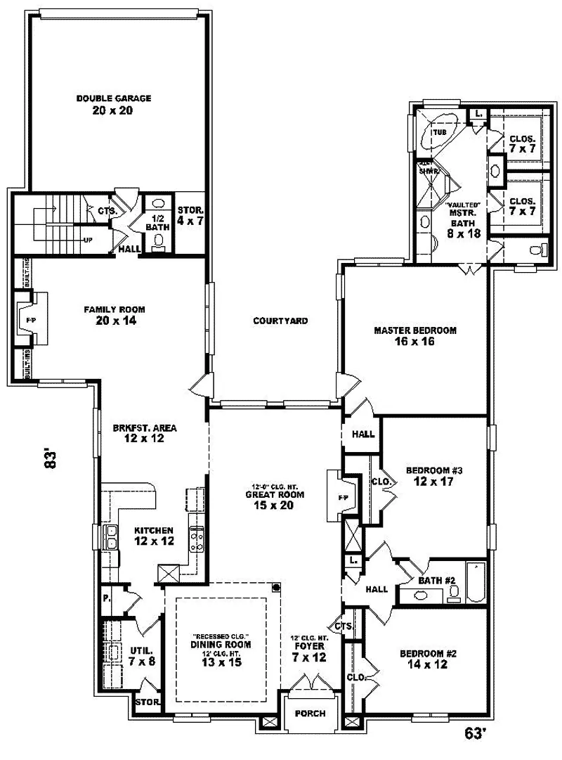 Traditional House Plan First Floor - Chevell European Home 087D-0824 - Search House Plans and More