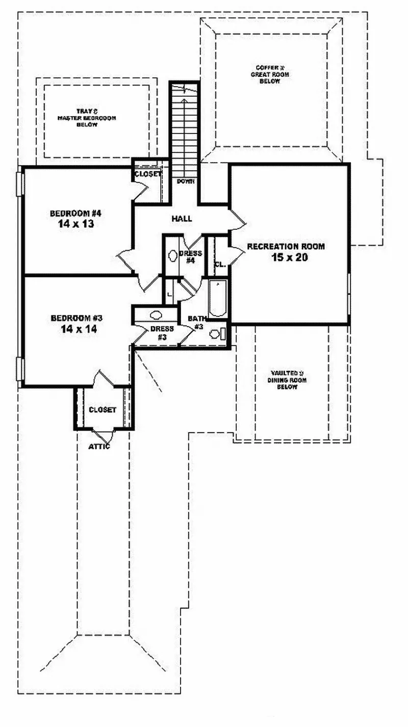 Traditional House Plan Second Floor - Bloomquist European Home 087D-0825 - Search House Plans and More