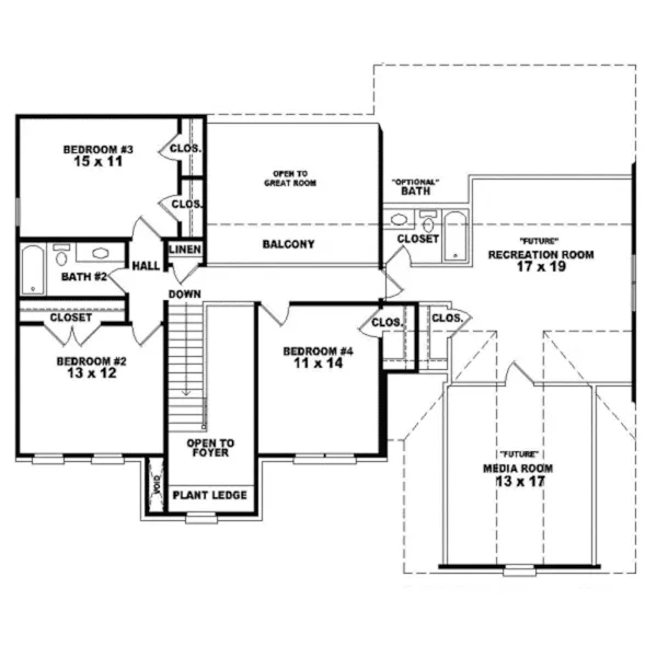 European House Plan Second Floor - Lonedell Lake Southern Home 087D-0828 - Shop House Plans and More