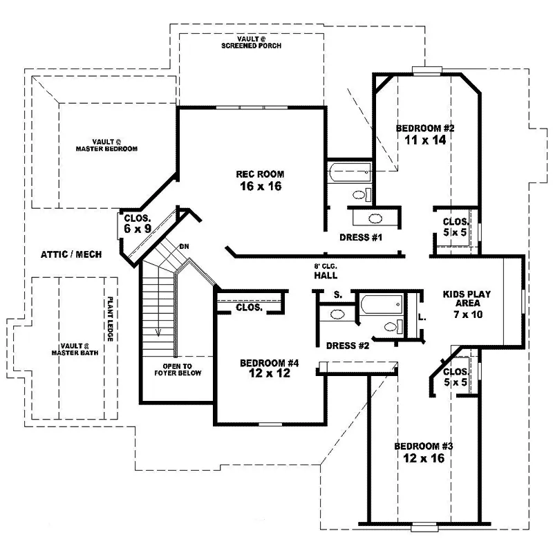 Southern House Plan Second Floor - Jonas Luxury Home 087D-0832 - Search House Plans and More