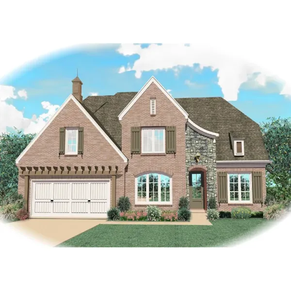 Arts & Crafts House Plan Front of Home - Parkside Acres European Home 087D-0833 - Shop House Plans and More