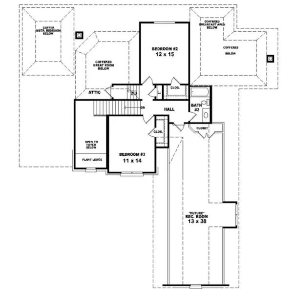 Colonial House Plan Second Floor - Sunny Terrace Traditional Home 087D-0842 - Shop House Plans and More