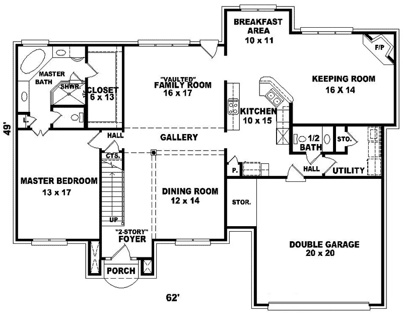 Colonial House Plan First Floor - Nixon Place Traditional Home 087D-0845 - Shop House Plans and More