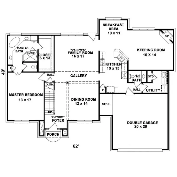 European House Plan First Floor - Nixon Place Traditional Home 087D-0845 - Shop House Plans and More