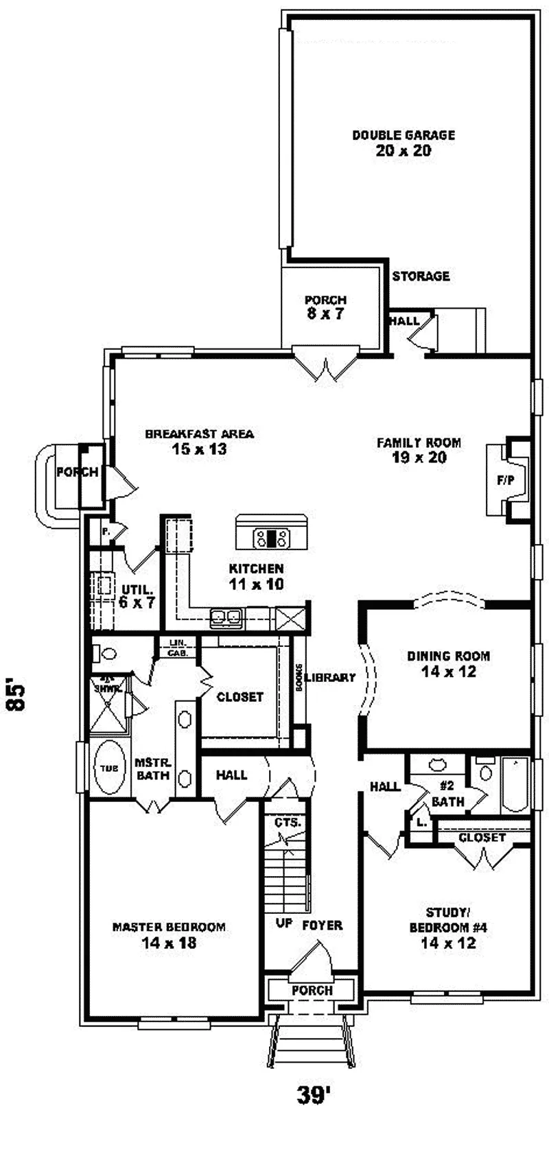 Tudor House Plan First Floor - Gladfield Craftsman Home 087D-0848 - Search House Plans and More