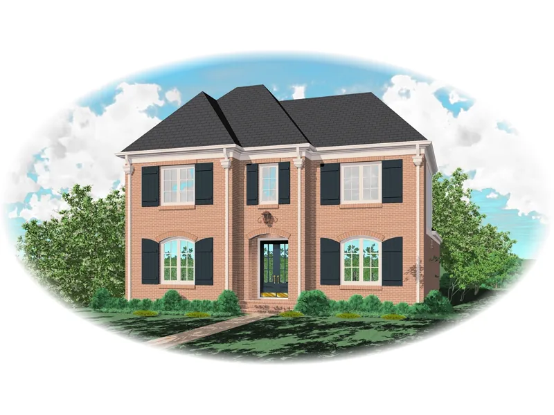 Traditional House Plan Front of Home - Rosalba Georgian Home 087D-0850 - Shop House Plans and More