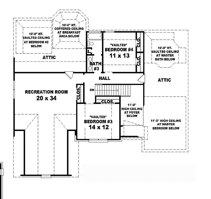 Colonial House Plan Second Floor - Cadell English Cottage Home 087D-0851 - Search House Plans and More