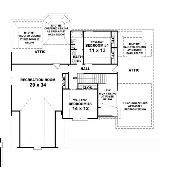 English Cottage House Plan Second Floor - Cadell English Cottage Home 087D-0851 - Search House Plans and More