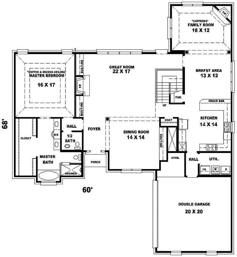 Colonial House Plan First Floor - Upper Saddle River Colonial 087D-0853 - Shop House Plans and More