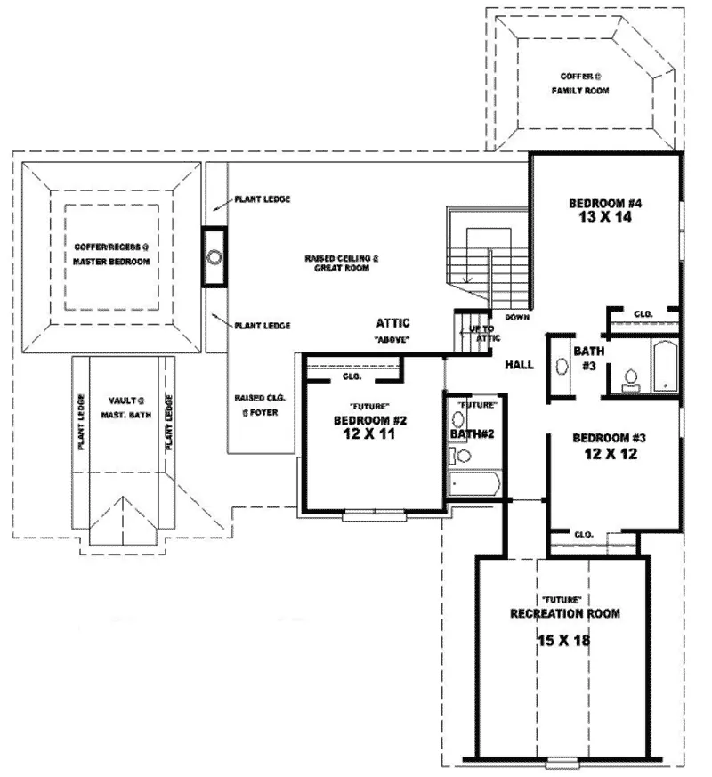 Colonial House Plan Second Floor - Upper Saddle River Colonial 087D-0853 - Shop House Plans and More