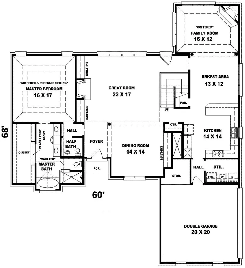Southern House Plan First Floor - Kingspier Traditional Home 087D-0854 - Search House Plans and More