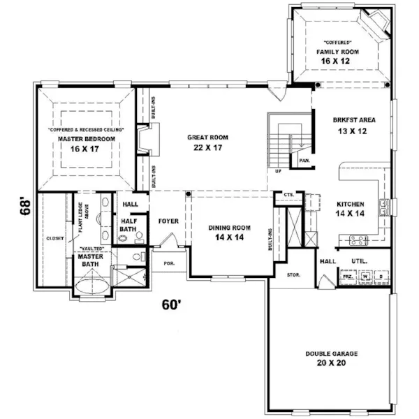 Traditional House Plan First Floor - Kingspier Traditional Home 087D-0854 - Search House Plans and More