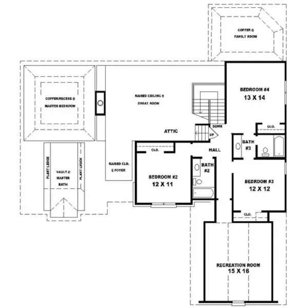 Traditional House Plan Second Floor - Kingspier Traditional Home 087D-0854 - Search House Plans and More