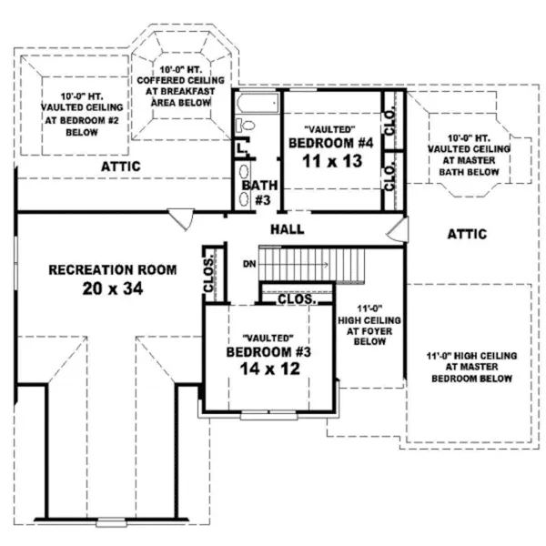 Luxury House Plan Second Floor - Pacific Dune Traditional Home 087D-0857 - Shop House Plans and More