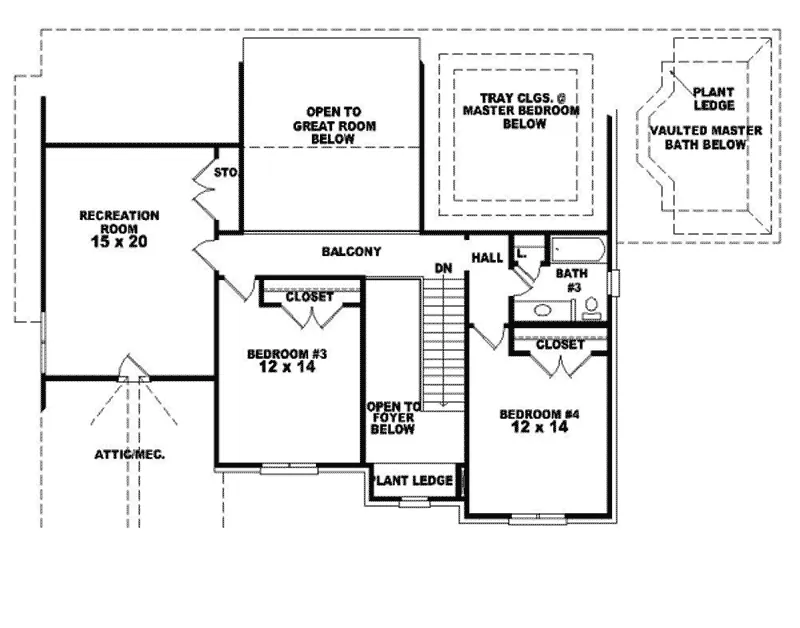 Southern House Plan Second Floor - Oakstone Luxury Home 087D-0861 - Shop House Plans and More