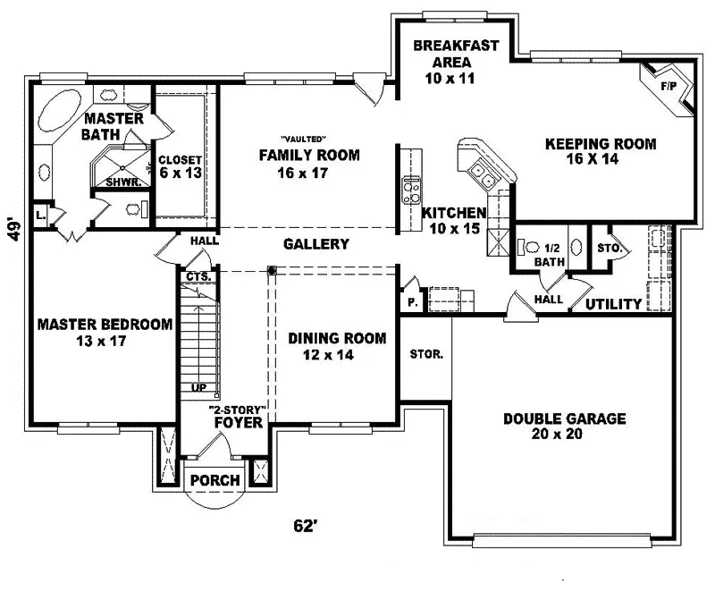 European House Plan First Floor - Foley Lake Traditional Home 087D-0865 - Search House Plans and More