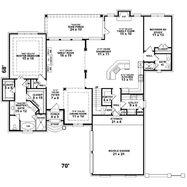 European House Plan First Floor - Rockmoor European Home 087D-0869 - Shop House Plans and More