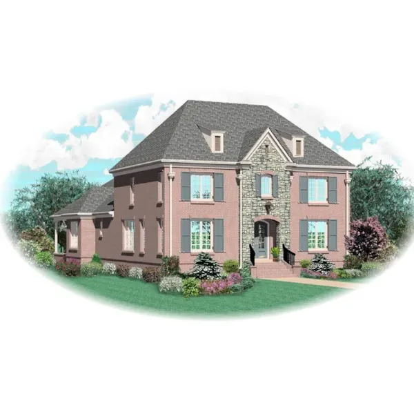 Traditional House Plan Front of Home - Delmonico Narrow Lot Home 087D-0870 - Search House Plans and More