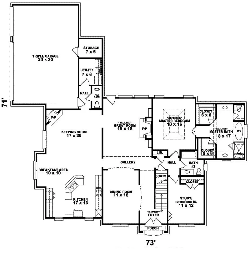 Plantation House Plan First Floor - Niemann Greek Revival Home 087D-0873 - Shop House Plans and More