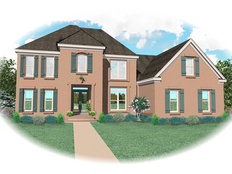 Traditional House Plan Front of Home - Camberra Colonial Home 087D-0877 - Search House Plans and More