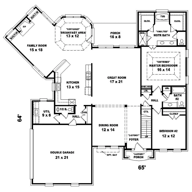 Traditional House Plan First Floor - Cardwell Crest European Home 087D-0881 - Search House Plans and More