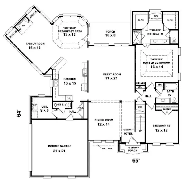 European House Plan First Floor - Cardwell Crest European Home 087D-0881 - Search House Plans and More