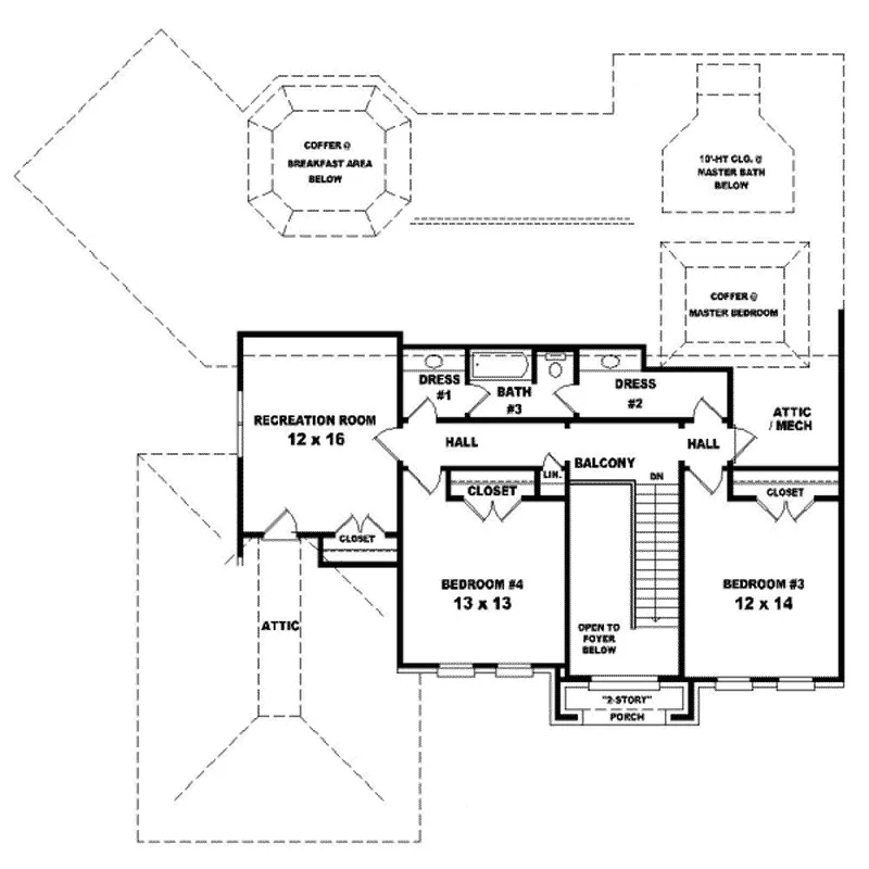 Traditional House Plan Second Floor - Cardwell Crest European Home 087D-0881 - Search House Plans and More