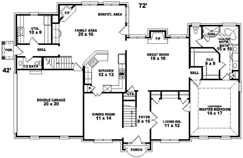Country House Plan First Floor - Brooking Park Traditional Home 087D-0884 - Search House Plans and More