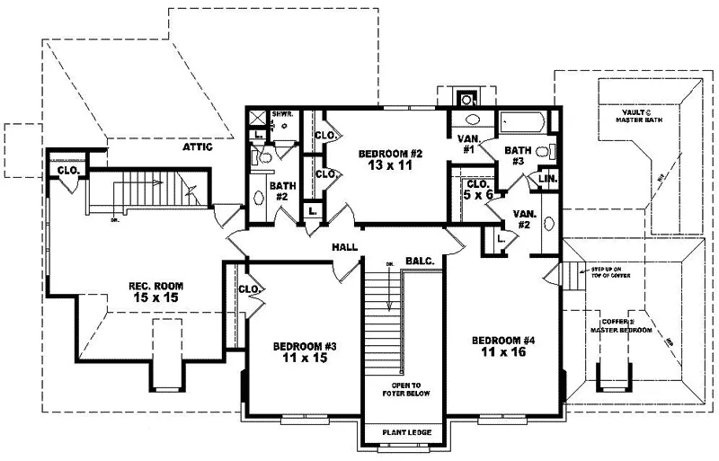 Traditional House Plan Second Floor - Brooking Park Traditional Home 087D-0884 - Search House Plans and More