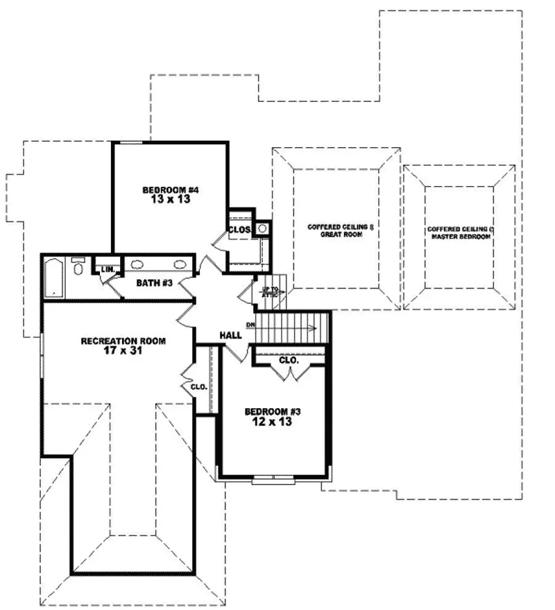 Southern House Plan Second Floor - Green Cliff Traditional Home 087D-0893 - Search House Plans and More